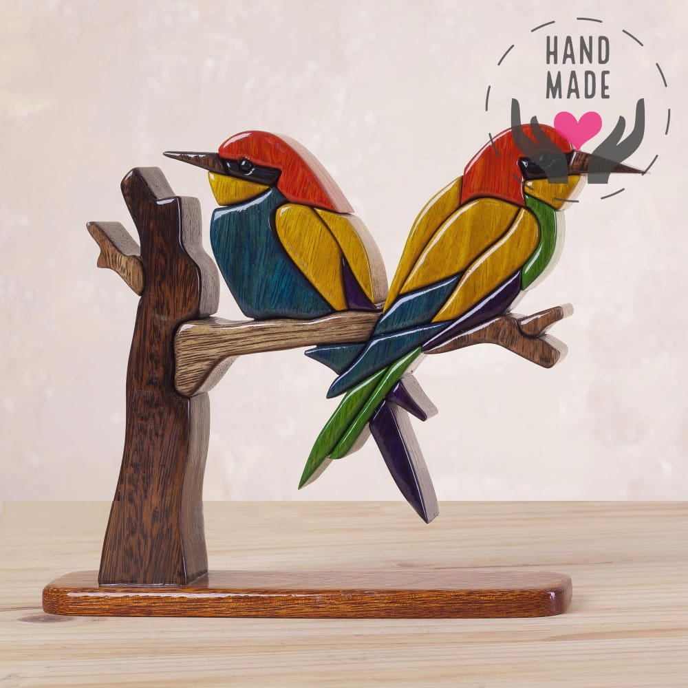 Vintage Folk Art Hand Carved 3d Wood Art Signed Bird With Flowers